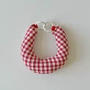 Plaid wrist strap-red