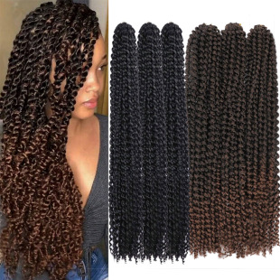 African dirty braid water wave crochet hair Passion Twist14/18/24in chemical fiber woven wig