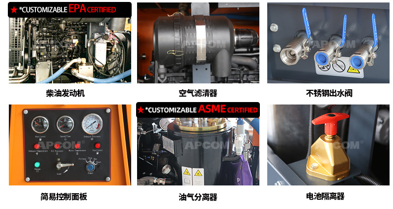 Diesel mobile screw air compressor 15kW industrial grade for mining and rock drilling 1.2MPa air pump air compressor