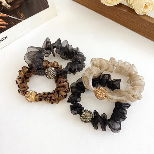 Small intestine hair tie for women, high-end ponytail headband,  new forest style, simple temperament, small leather set hair accessories