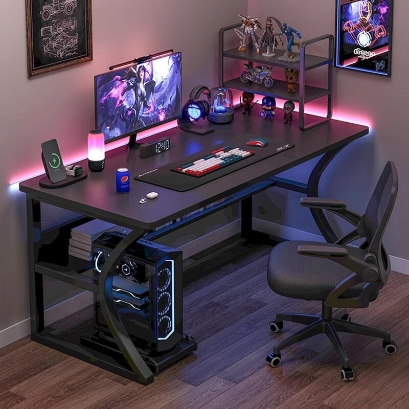 E-sports gaming computer desk, small desktop for home use, office desk, bedroom study writing desk, simple desk for rental housing E-sports gaming computer desk, small desktop for home use, office desk, bedroom study writing desk, simple desk for rental housing