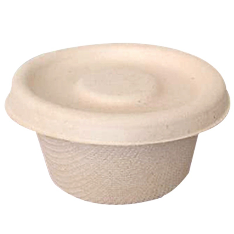 Disposable sealed pulp sauce box take-out packaging chili oil seasoning dip environmentally friendly biodegradable small sauce cup