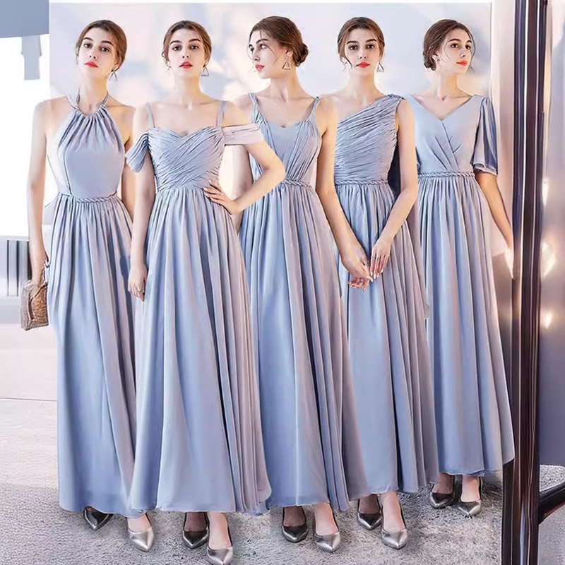 Bridesmaid Dress Women's New Spring Slim Long Bridesmaid Dress Dress Korean Style Girlfriend Dress Wedding Sisters Dress