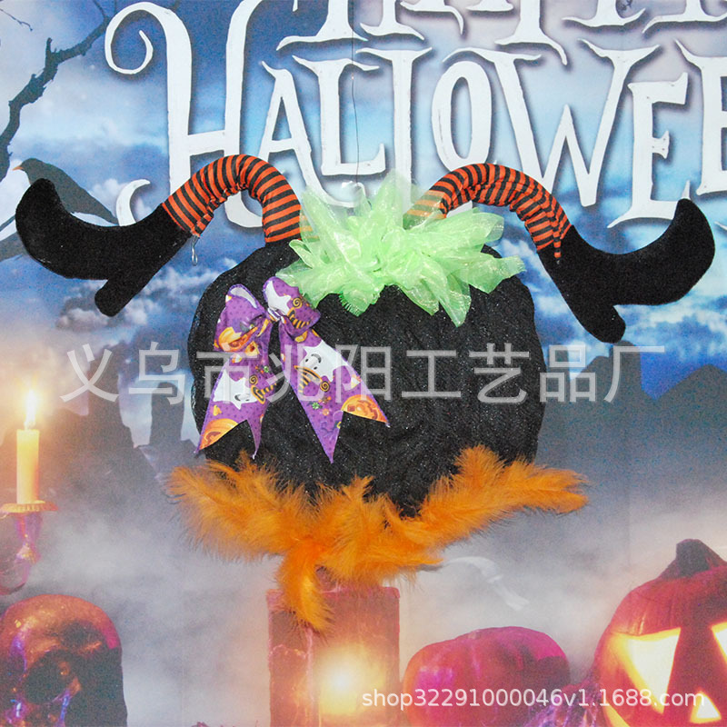 Explosiones transfronterizas fabricantes de Halloween prop fiestas decoración de pared colgante fantasma calabaza pluma colgante