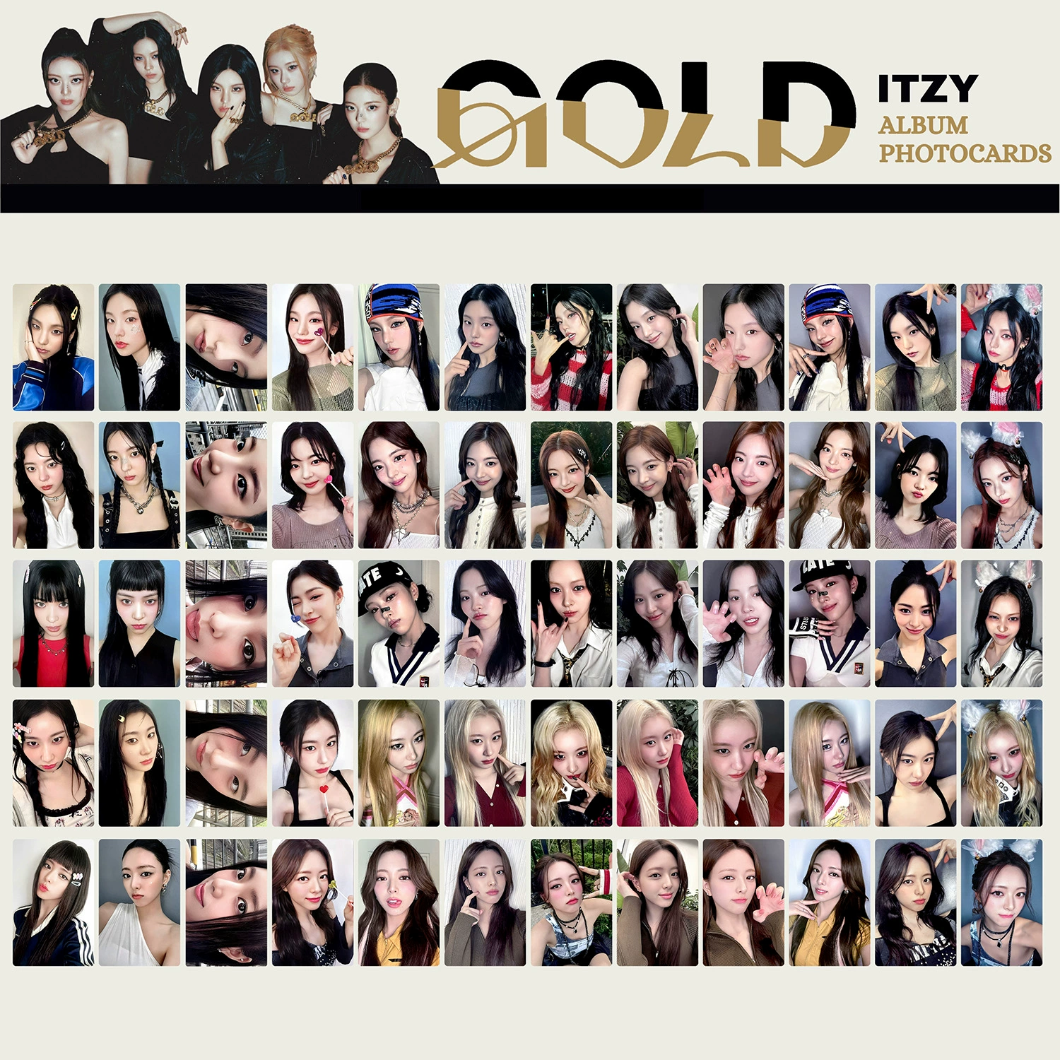 Девятый мини-альбом ITZY «Gold» специальная карта, маленькая карта, Хуан Лижи, Хуан Лижень