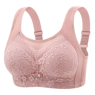 Cross-border plus size Bra Beautiful Lace Vest Strapless Women's Large Chest Small Gathering Anti-sagging Para Breast Bra