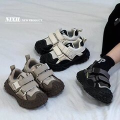 男童靴2025春秋新型子供運動靴醜い萌え大頭少女ネット面通気登山靴大童潮