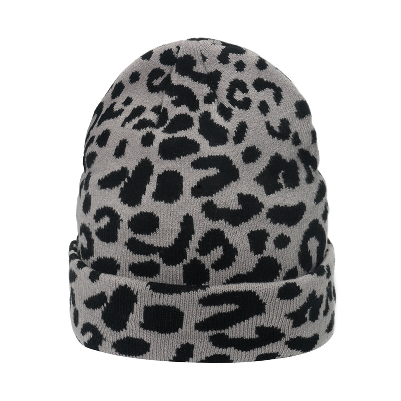2023 Autunno e Inverno Jacquard Acrilico Cappello di Lana ins Casual Versatile Studente Sci Leopardo Cappello Lavorato A Maglia delle Donne_voghion.com