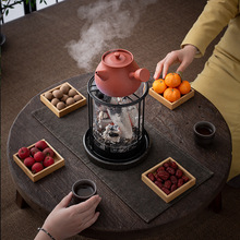围炉可观火室内泡茶壶取暖炉玻璃炭炉户外露营透明煮茶炉煮茶器