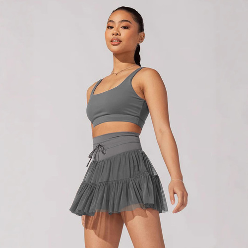 2025 Cross-border European and American Women's Fashion Semi-body Skirt, Non-revealing Spring New High-waist Belted Pleated Mini Skirt for Trendy Girls