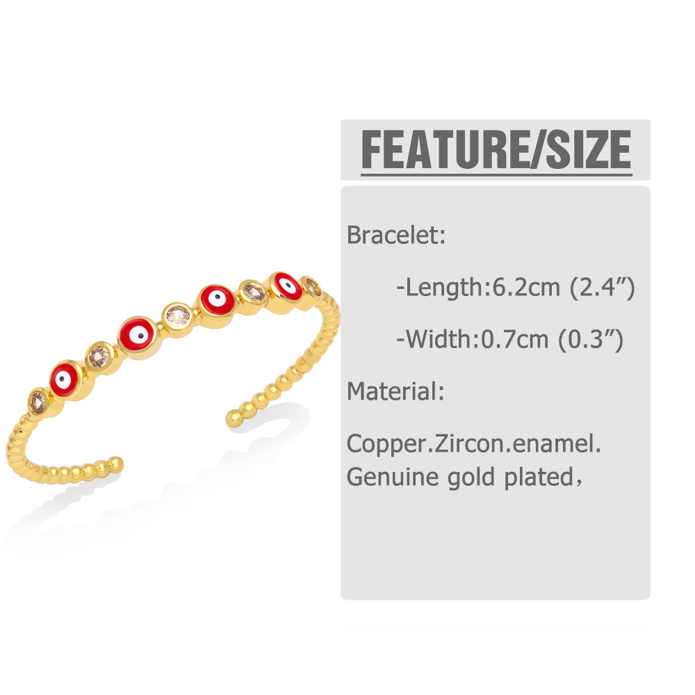 Fashion Devilu0027S Eye Copper Bangle Plating Zircon Copper Bracelets
