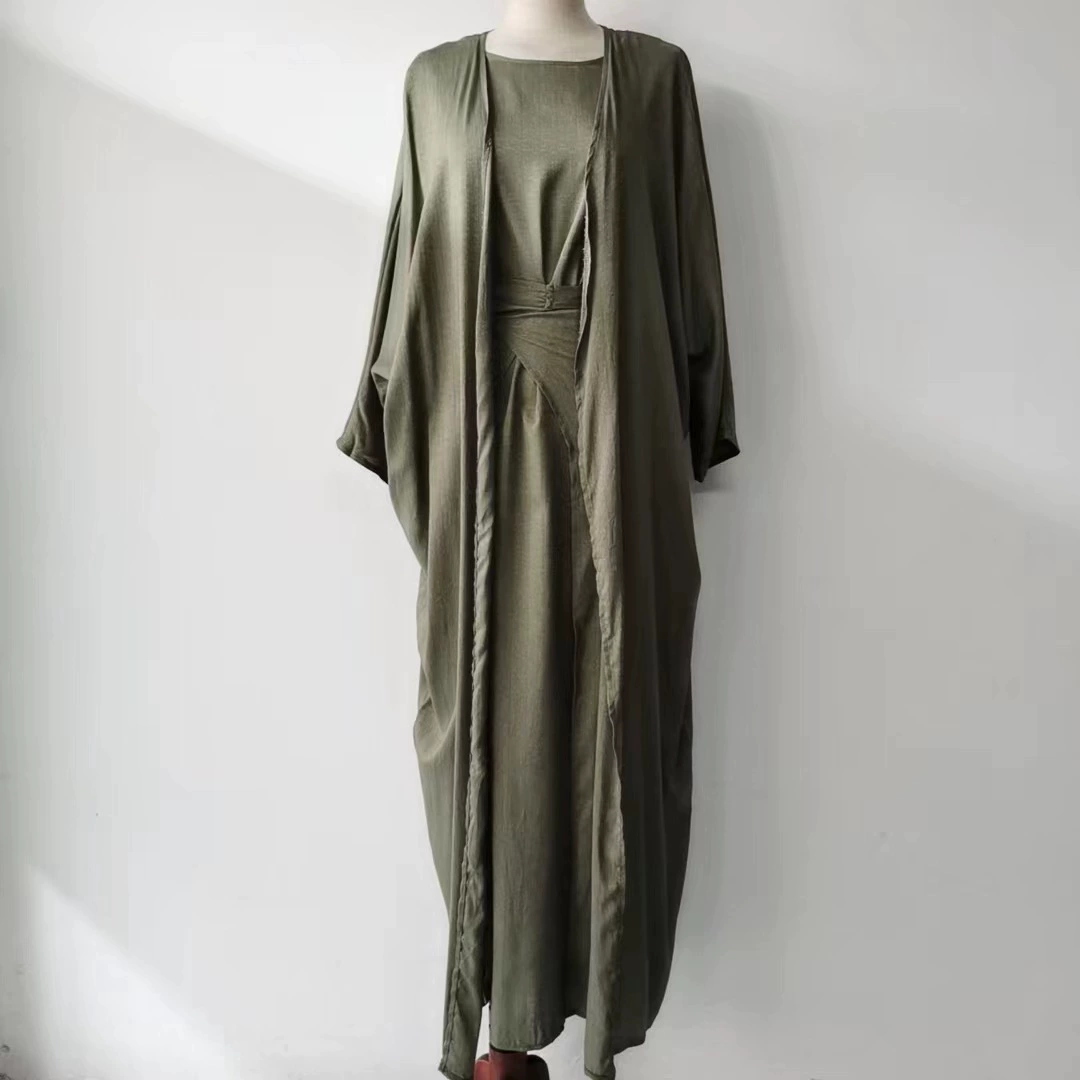 Производители напрямую поставляют Yiduo новый европейский и американский элегантный однотонный трехсекционный набор ближневосточных халатов для внешней торговли кардиган 23452