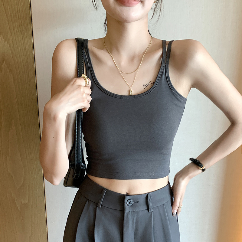 H 47生放送の白いサスペンダーのベストの女性の夏の外は胸のクッションの美背をつけて胸を拭きます。|undefined