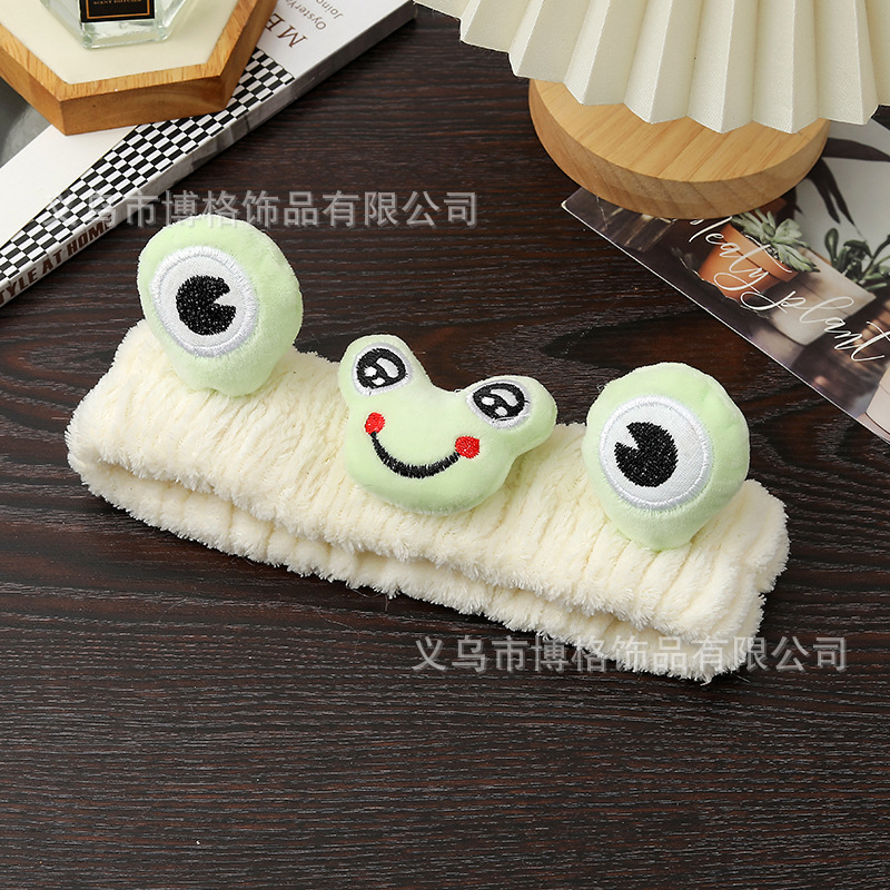 Nueva chica estudiante de moda Linda banda de pelo de felpa de dibujos animados Rana diadema banda de pelo lindo accesorios de cabeza al por mayor