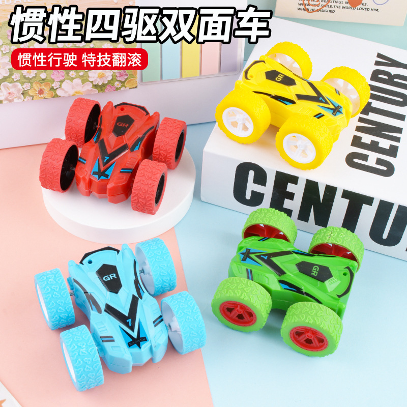 Children's Inertial Four-Wheel Drive Toy Car Stunt Flip Car Double-Sided Car Boys' Gift Off-Road Vehicle Hot-Selling Toy at the Market Stall