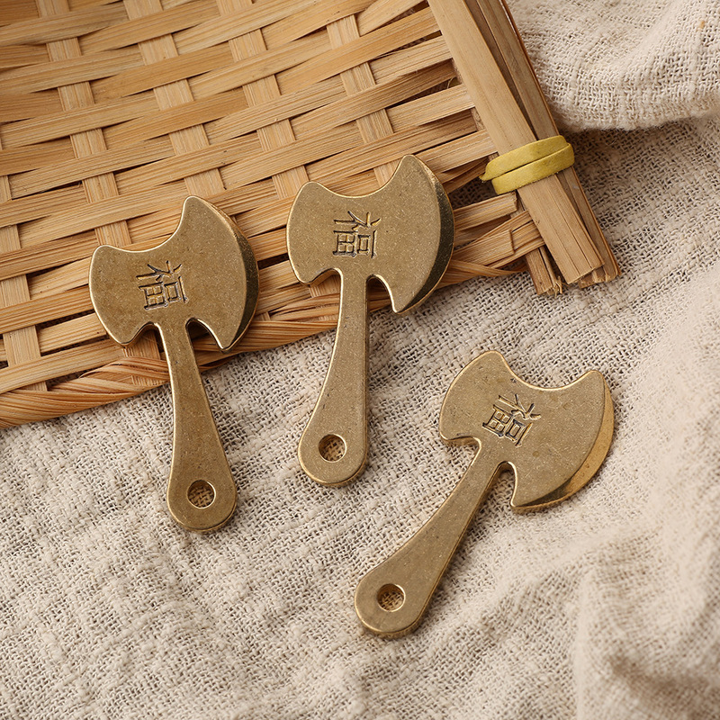 Brass Axe Accessories Keychain Accessories Primary Color Washed Mountain Axe Fu Character Axe Small Utensils Keychain Accessories