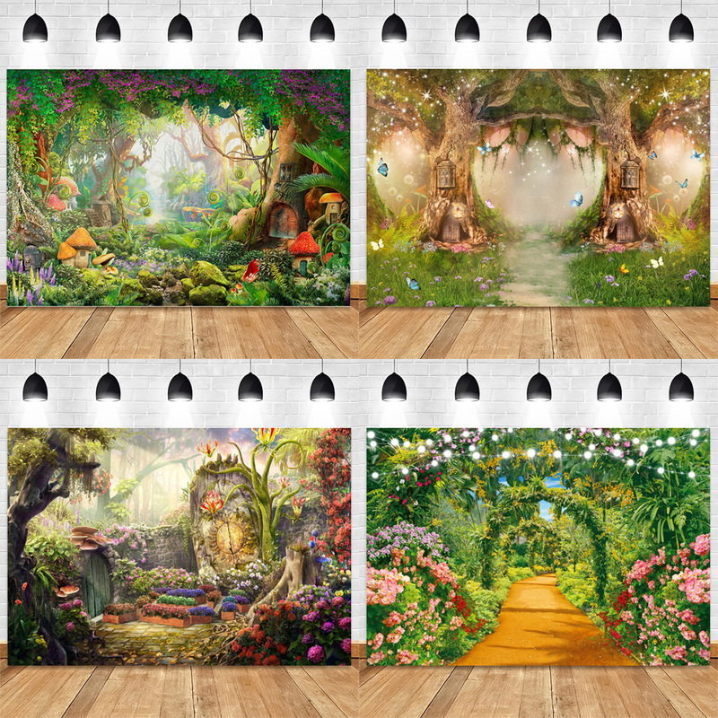 New Dream Forest Photography Background Cloth Landscape Background Photo Studio Photo Studio Children's Party Photo Background Cloth
