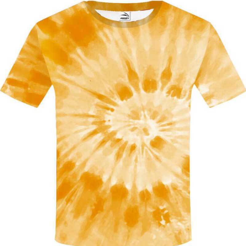2024 verano europeo y americano suelto deportes y ocio tie-dye cuello redondo manga corta para hombres pareja juvenil moda marca de moda camiseta