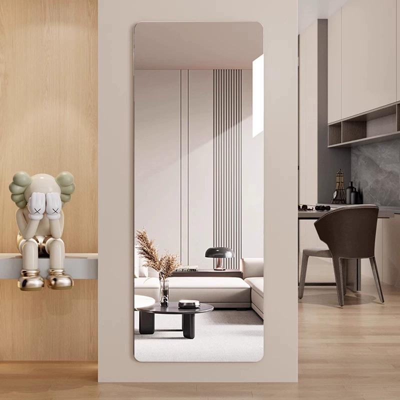 Акриловое зеркало, зеркало в полный рост, ультра-прозрачное взрывозащищенное зеркало для всего тела, самоклеящееся настенное зеркало для дома, настенная наклейка, мягкое зеркало