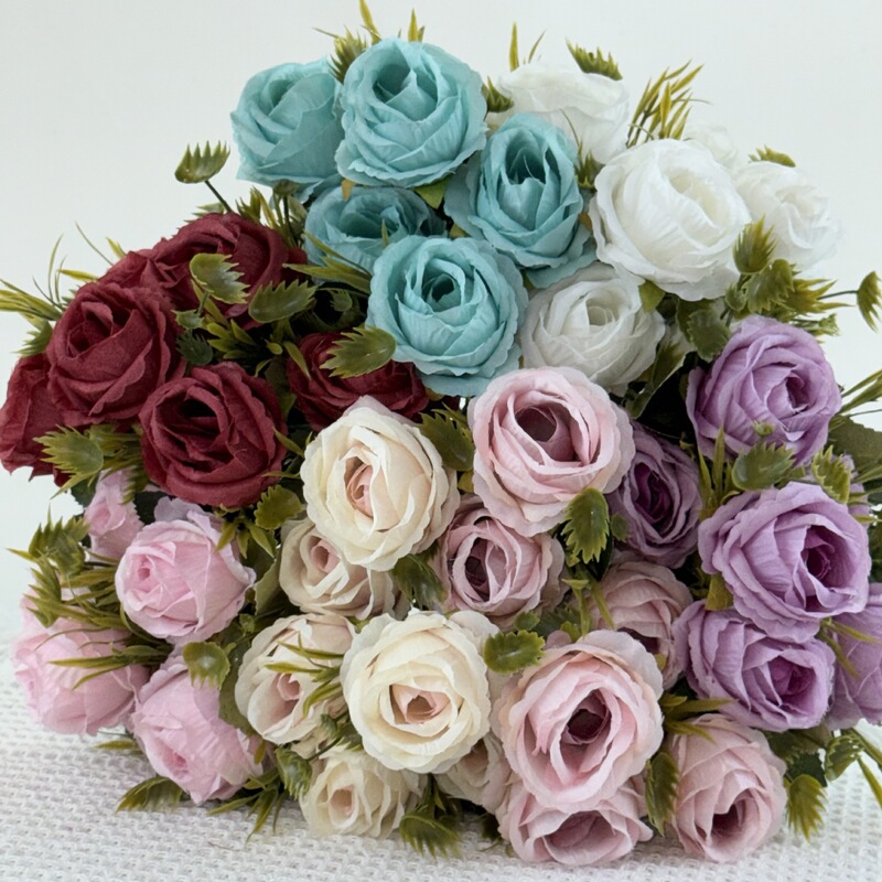 人気の外国貿易卸売造花結婚式の花束バラ手持ちの新しいシルクフラワーアレンジメント装飾品ハイエンド造花|undefined