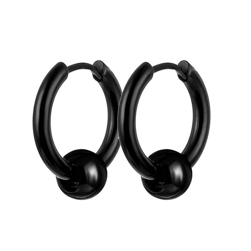 Чёрные серёжки из нержавеющей стали, цепь, подвеска, Aliexpress