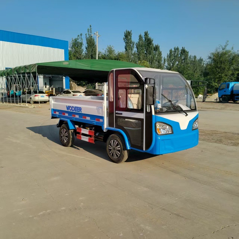 Agricultural Electric Four-Wheel Small Dump Truck with Strong Power, New Energy, Single-Row Pickup Truck with Long Range