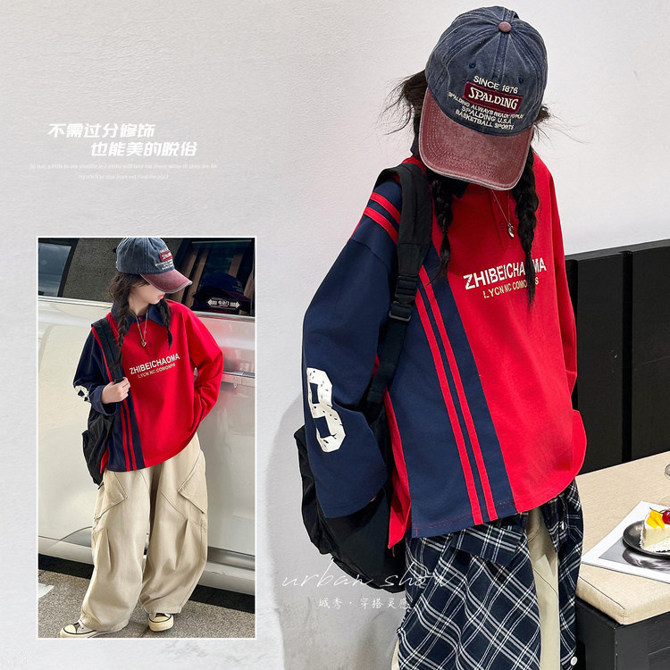 女童秋季韩版休闲卫衣套装中大童小女孩洋气时髦儿童秋装工装裤潮|undefined