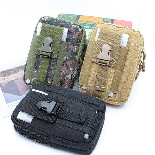 Belt bag for men, multifunctional waterproof tactical bag, wear-resistant mobile phone bag, coin purse, cross-border waist lanyard bag, pen insert