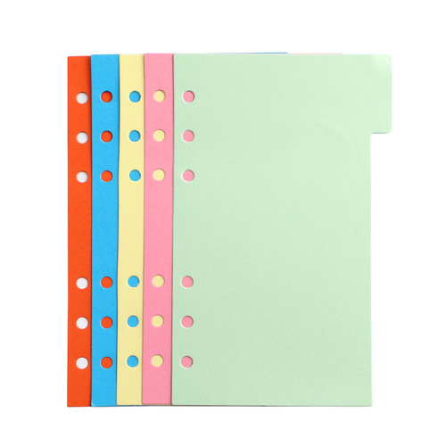 A4B5 loose-leaf notebook divider wholesale colorful kraft paper white classification page A5A6 separator paper standard 6-hole