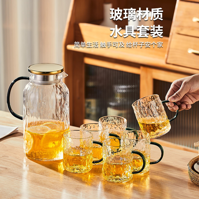 Teapot for home use, capacious iced tea, glass set