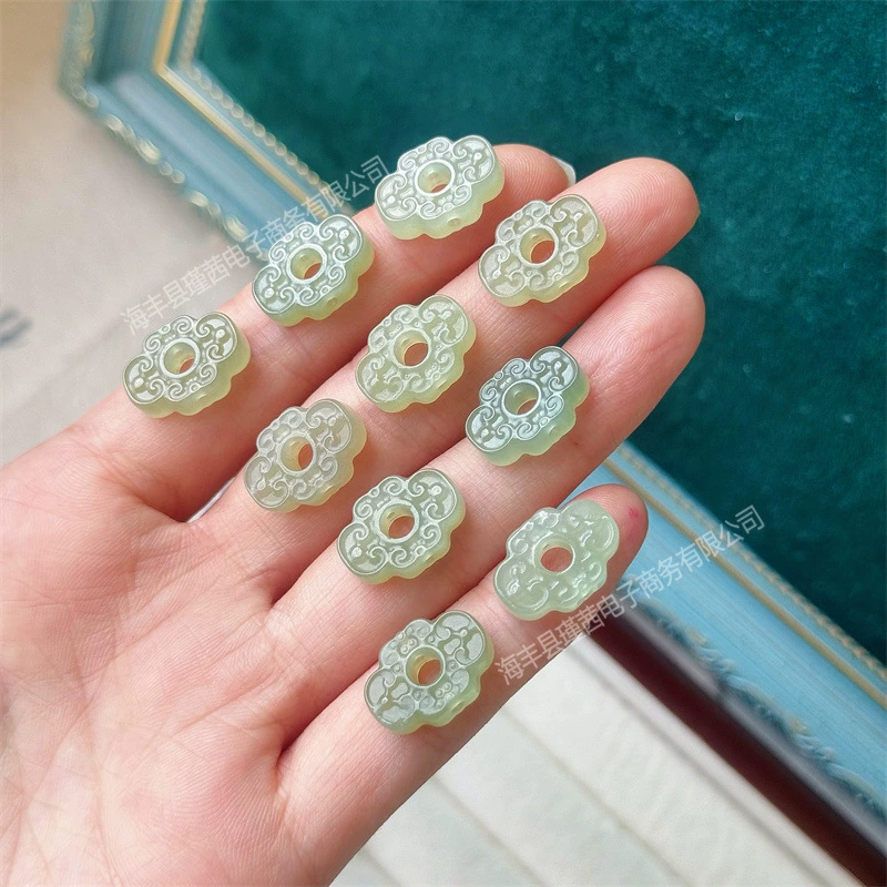 Оптовая продажа натуральный Hutian Jade безопасный замок через отверстие