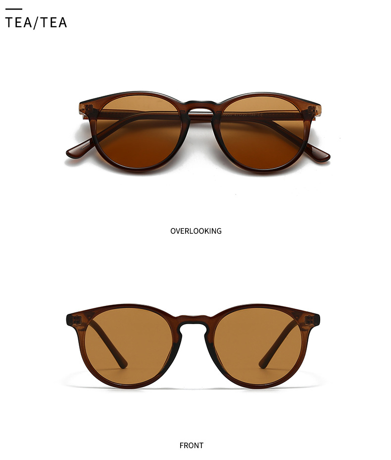 Casual Simple Style Streetwear Solid Color UV400 Protection Resin Round Frame Full Frame Women's Sunglasses display picture 11