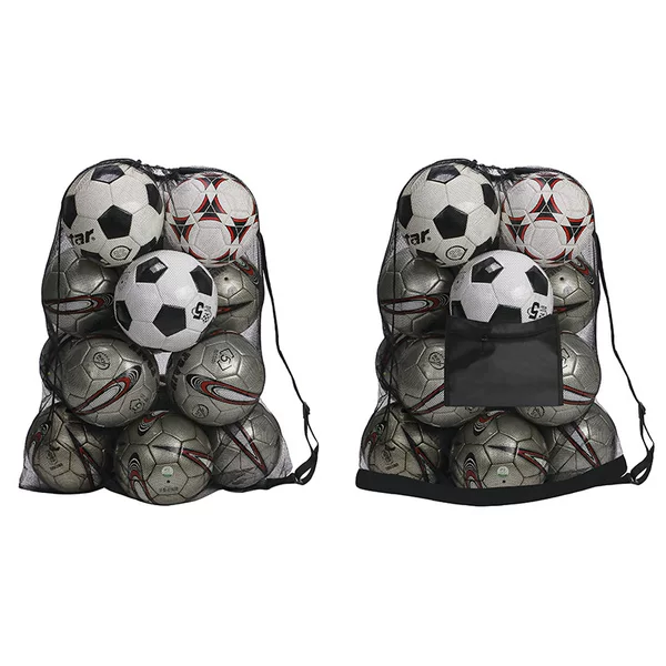 Large Capacity Soccer Storage Mesh Bag Volleyball Football Basketball Large Storage Bag Adjustable Shoulder Strap Storage Bag