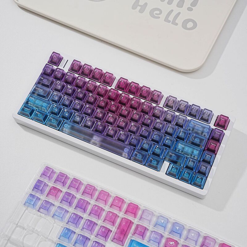 Jcm Korean Keycap Translucent Pc Original Full Set Keycaps for Mechanical Keyboard