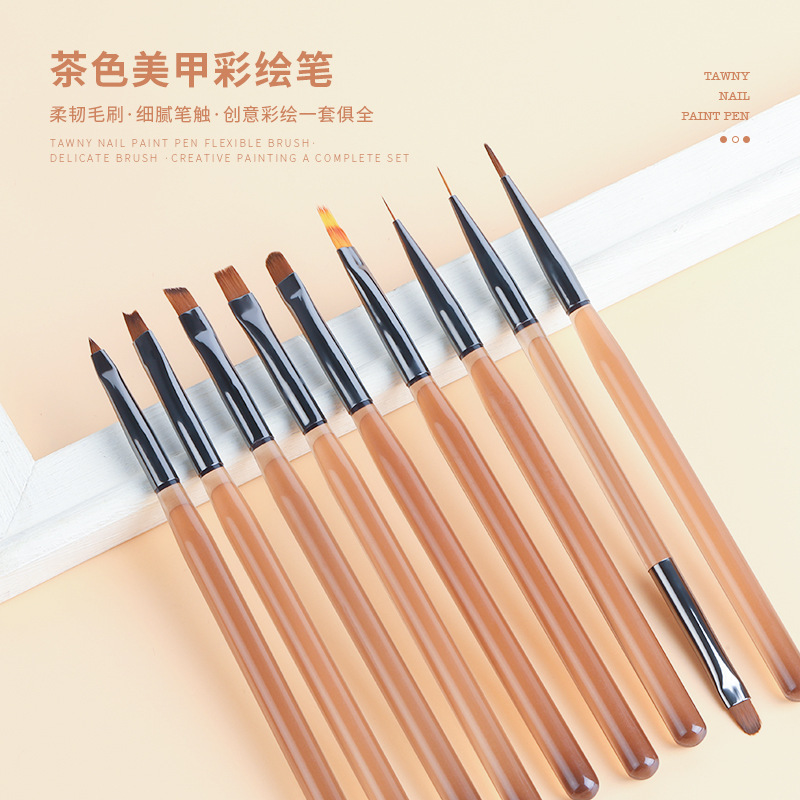 Japanese Manicure Pen Brush Set Sweep Pen Double Head Construction Pen Phototherapy Painted Draw Line Pen Gradient Pen Wholesale