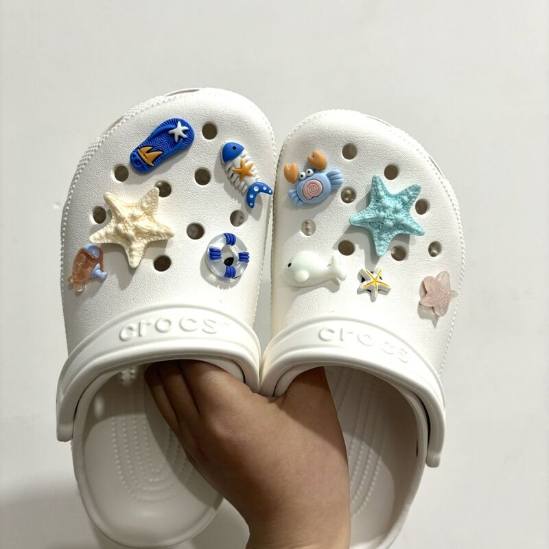 オーシャンシリーズ下駄アクセサリー diy ヒトデカニ樹脂靴花適応 Zhibixing 装飾バックルバックル女性|undefined