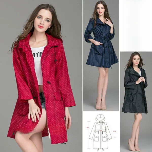 Fashionable Polka Dot Men's and Women's New Japanese Style Autumn and Winter Windbreaker Style Waterproof Korean K-Style Adult Fashion Raincoat