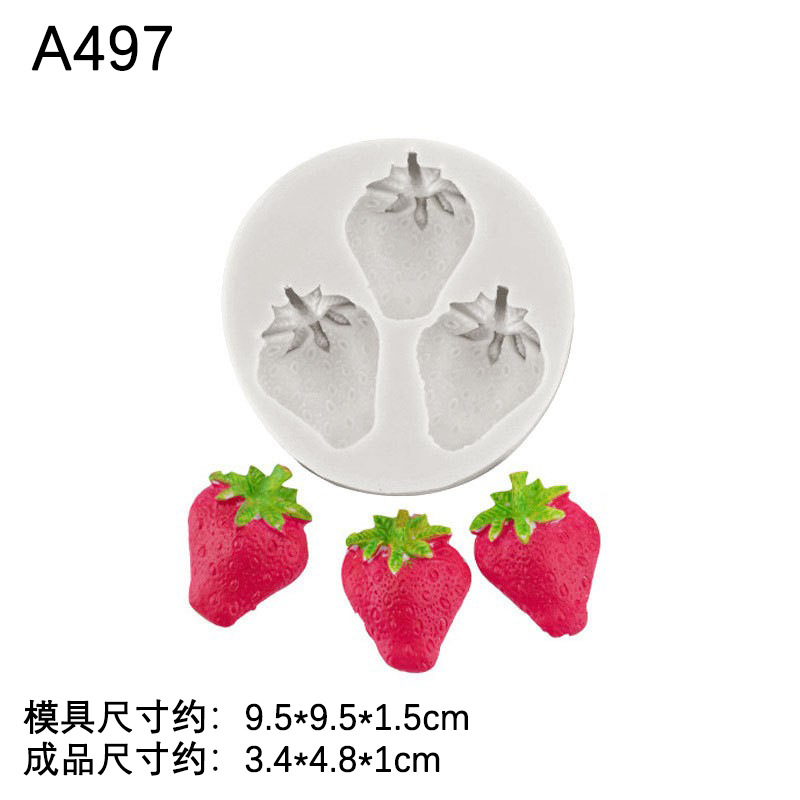 Grande y pequeño fresa simulación de silicona molde creativo para hornear decoración Fondant accesorios de chocolate epoxi decoración de la Mesa