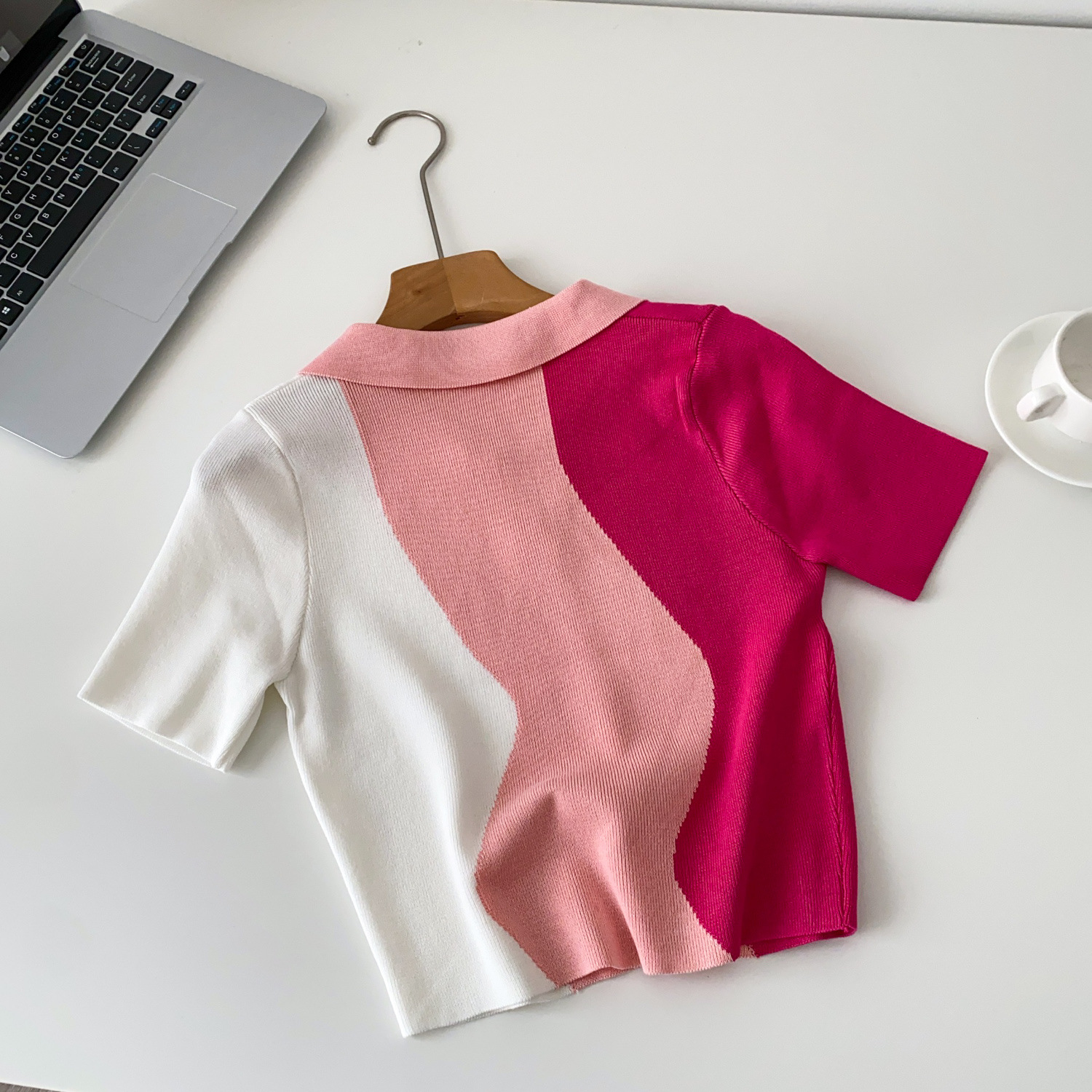 Chic Retro Polo Strickoberteil Für Damen - Stylische Bluse_voghion.com