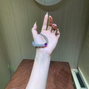 Jinyutang Xinjiang Exquisite Hetian Jade Light Smoke Purple Bracelet with Purple Water Gold Is so Fairy-Like, Size 8mm