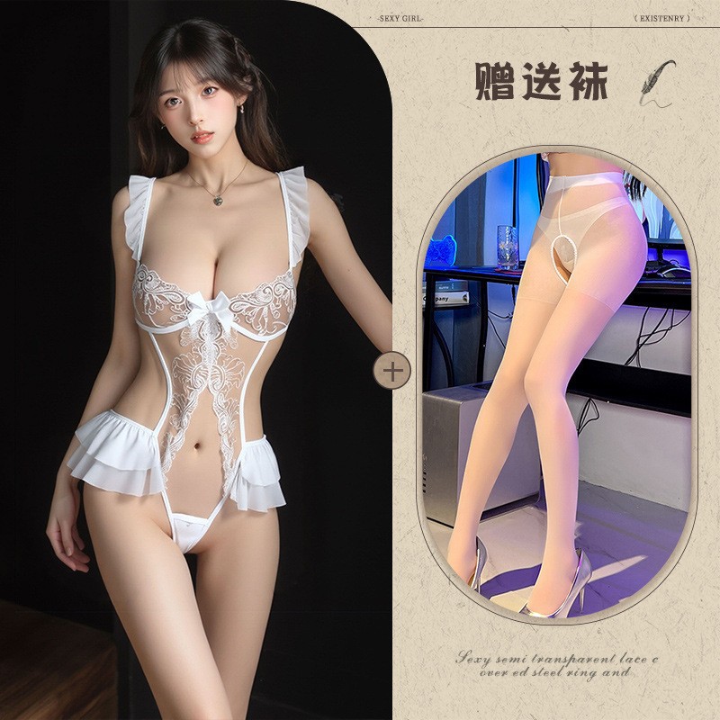 흰색 + 흰색 오픈 양말