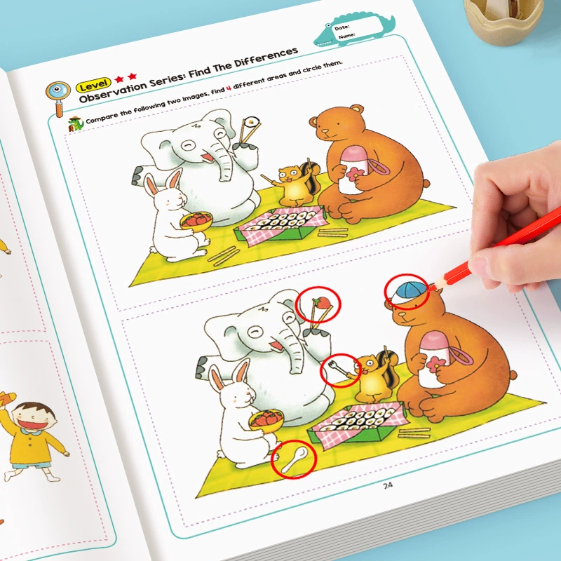 Cross-border Children's Visual Discovery Challenge Concentration Training Find the Differences Puzzle Book Picture Book Look for Things