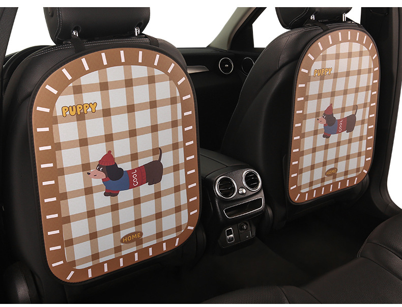 Cute Cartoon Dachshund Car Seat Back Anti-Kick Pad Anti-Dirt Pad Children's Rear Seat Anti-Kick Anti-Scratch Pad