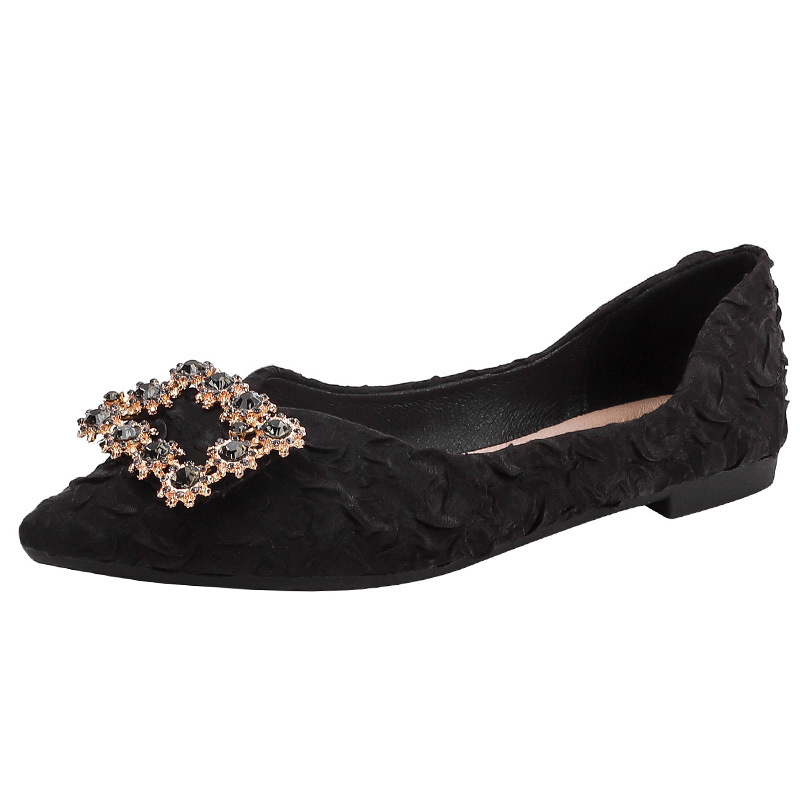 2023 primavera nuevo Internet Celebrity zapatos planos de corte bajo del todo el Partido mujeres punta puntiaguda estilo Chanel zapatos de una sola capa de fondo suave más el tamaño de los zapatos de las mujeres 43 image 8