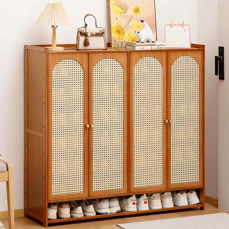 门口鞋柜多功能玄关鞋子收纳柜子一体家用多层鞋架子带门鞋架严选