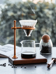 Retro Coffee Drip Kit: Vintage Coffee Maker with Outdoor Use, Hand-Brewing Pot, Stand, and Glass Filter Cup—Perfect for Home Use