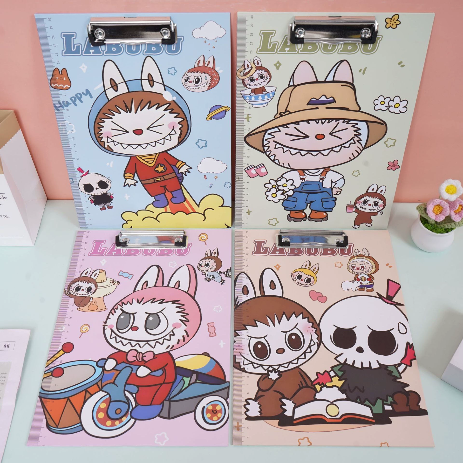 Новые файлы Rabu Blog, папка с мультяшным рисунком Sanrio для школьных принадлежностей, милый A4 держатель для бумаги/планшет с клипсой