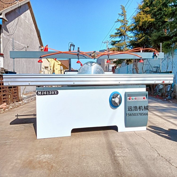 Sierra de corte para carpintería Máquina de sierra de placa acríltica Sierra de corte de placa de empuje manual Sierra de mesa de empuje de precisión de 45 grados