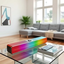 跨境电脑音箱RGB氛围灯电脑有线蓝牙长条音响台式通用创意USB桌面