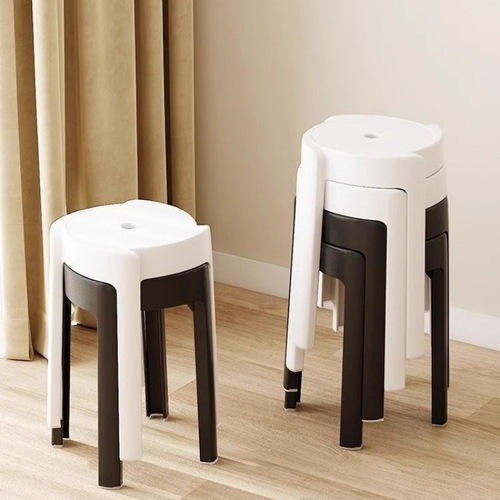 Plastic stool for home use, spare stool, stackable, thickened, windmill stool, modern minimalist plastic board stool, dining table tornado chair